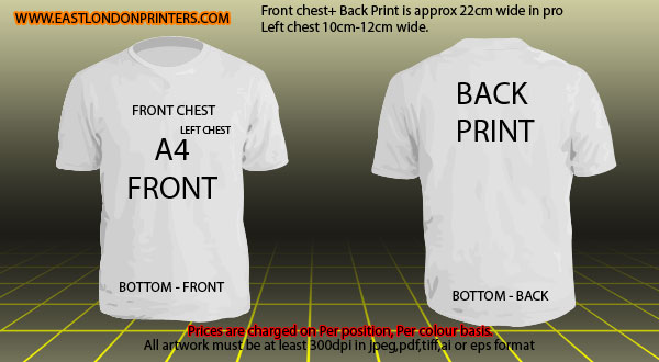 t shirt print positions